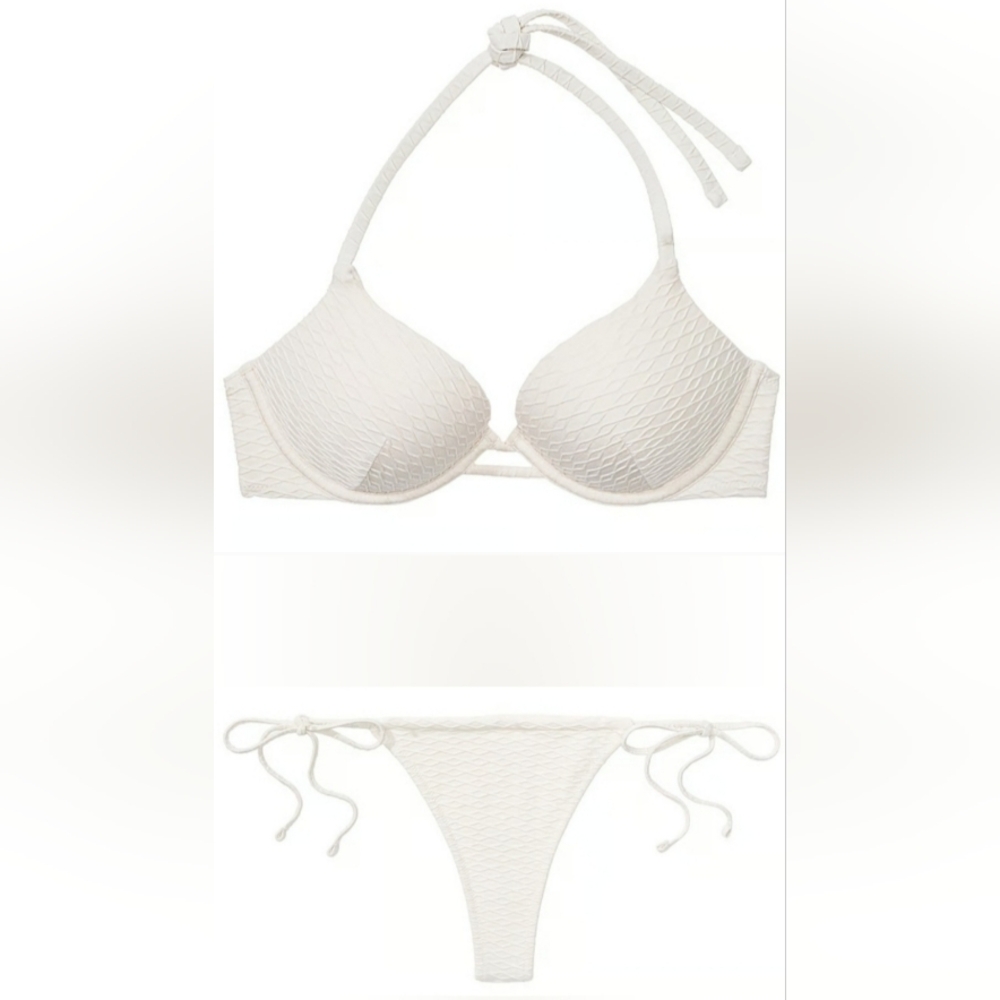 38DD/XXL Victoria's Secret Swim Bombshell Bikini Top Bikini Set Coconut White